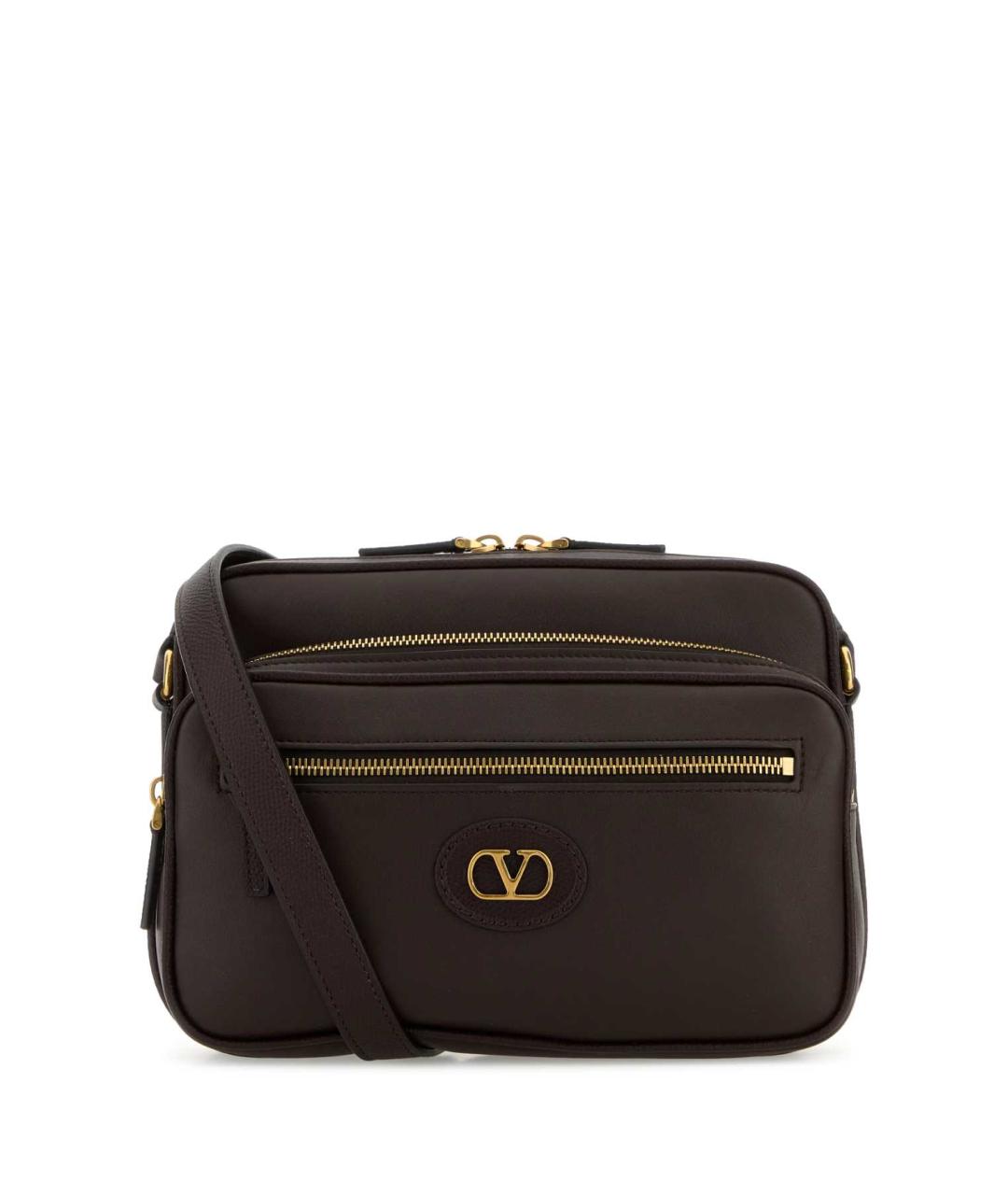 VALENTINO Коричневая кожаная сумка на плечо, фото 1