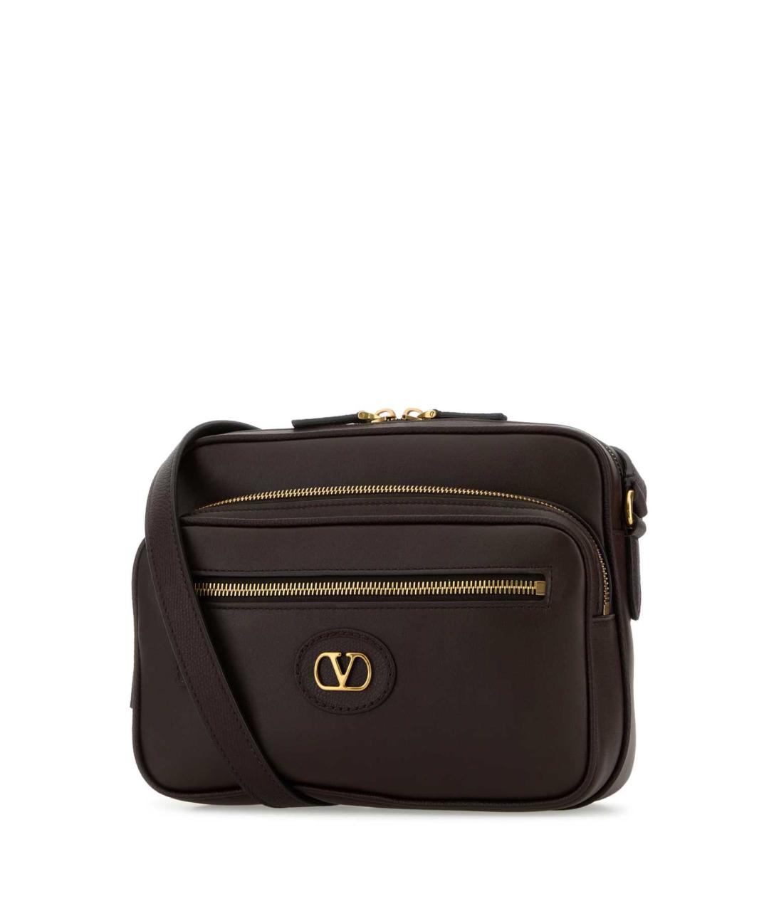 VALENTINO Коричневая кожаная сумка на плечо, фото 2