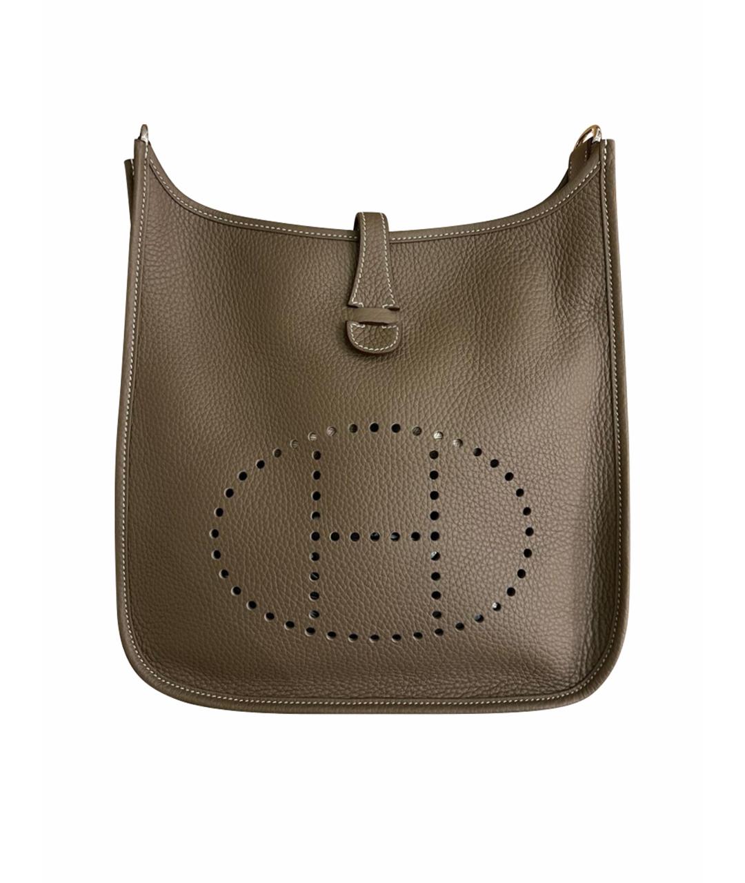 HERMES Серая кожаная сумка через плечо, фото 1