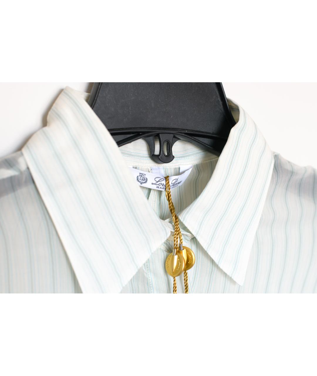 LORO PIANA Бирюзовая шелковая блузы, фото 3