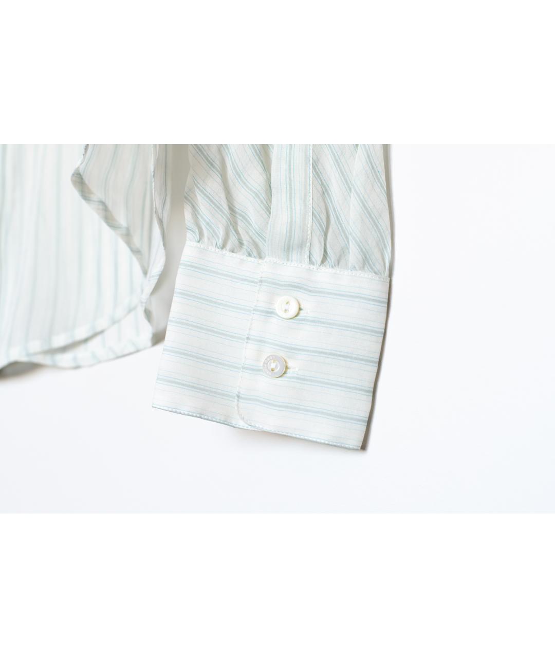 LORO PIANA Бирюзовая шелковая блузы, фото 5