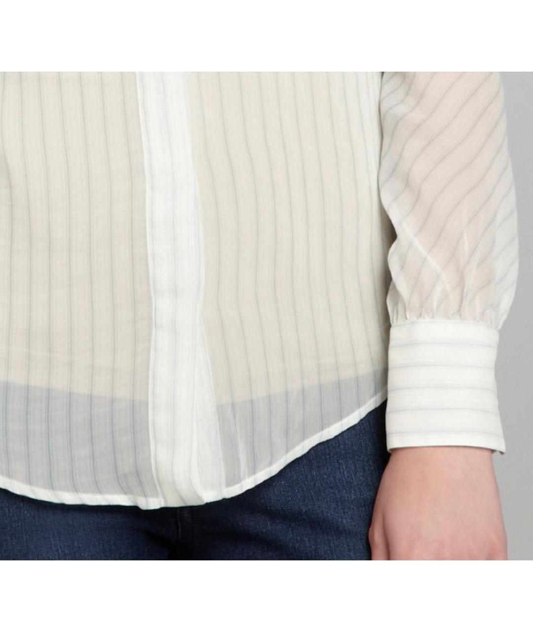 LORO PIANA Бирюзовая шелковая блузы, фото 9