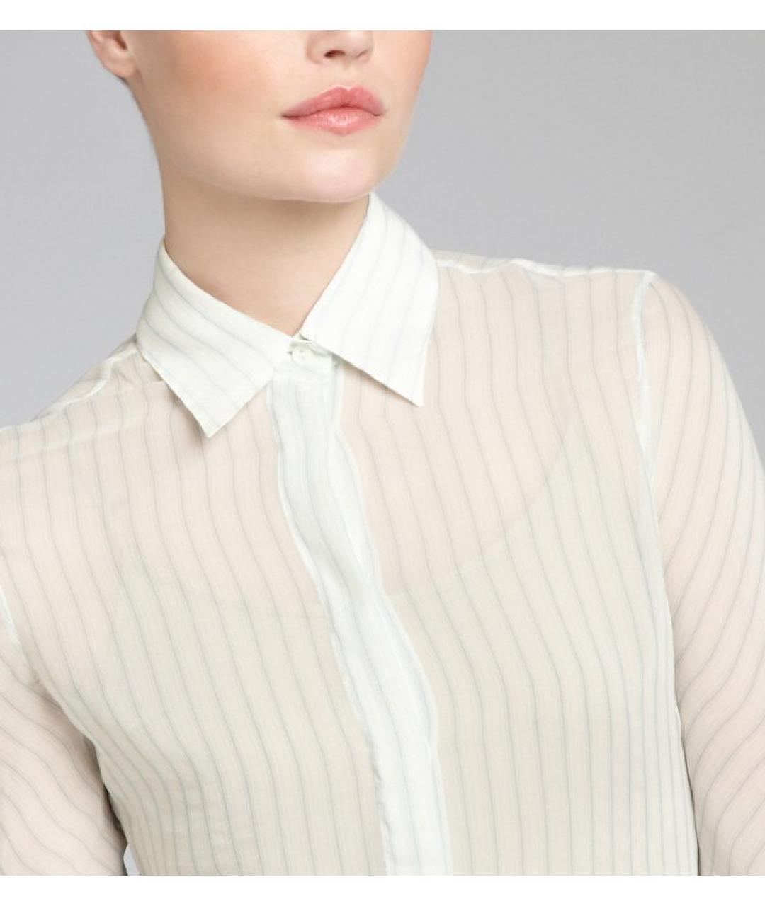 LORO PIANA Бирюзовая шелковая блузы, фото 8