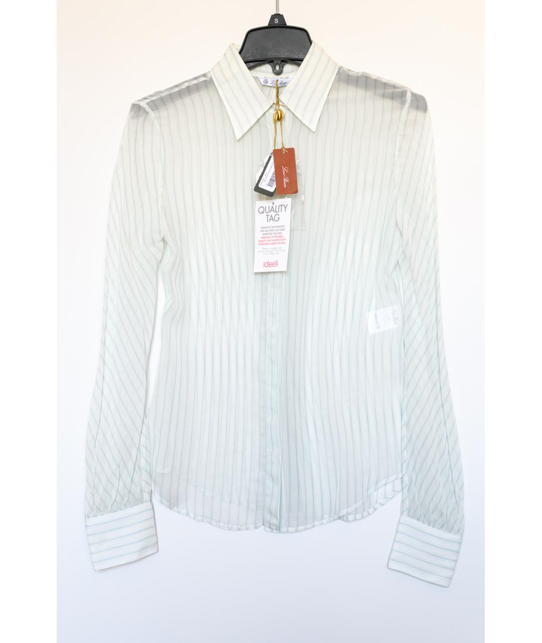 LORO PIANA Бирюзовая шелковая блузы, фото 10