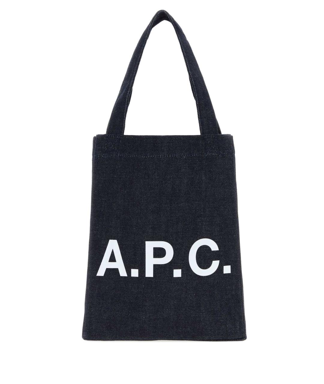 A.P.C. Антрацитовая хлопковая сумка тоут, фото 1