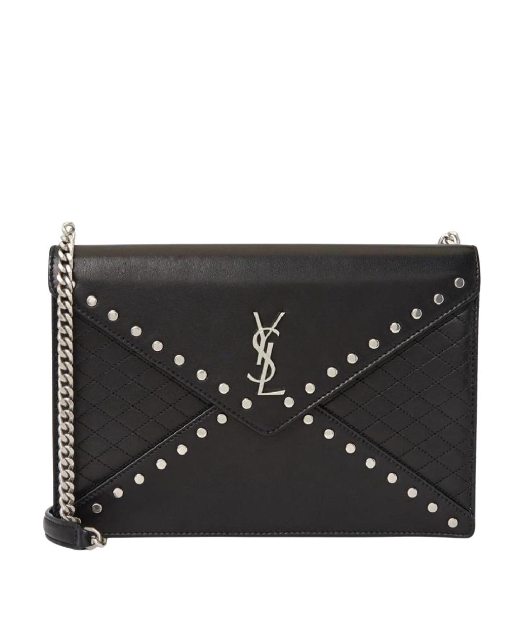 SAINT LAURENT Черная кожаная сумка через плечо, фото 1