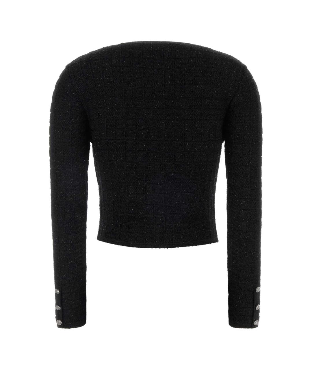 ALESSANDRA RICH Черный полиэстеровый кардиган, фото 2
