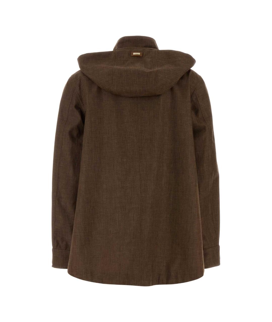 HERNO Коричневая льняная куртка, фото 2