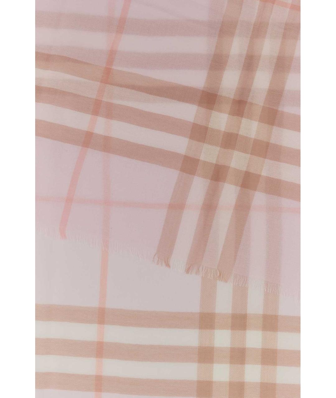 BURBERRY Розовый шерстяной шарф, фото 2