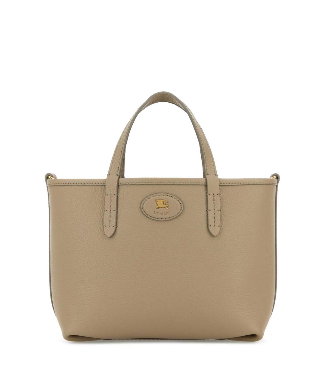 BURBERRY Бежевая кожаная сумка тоут, фото 1