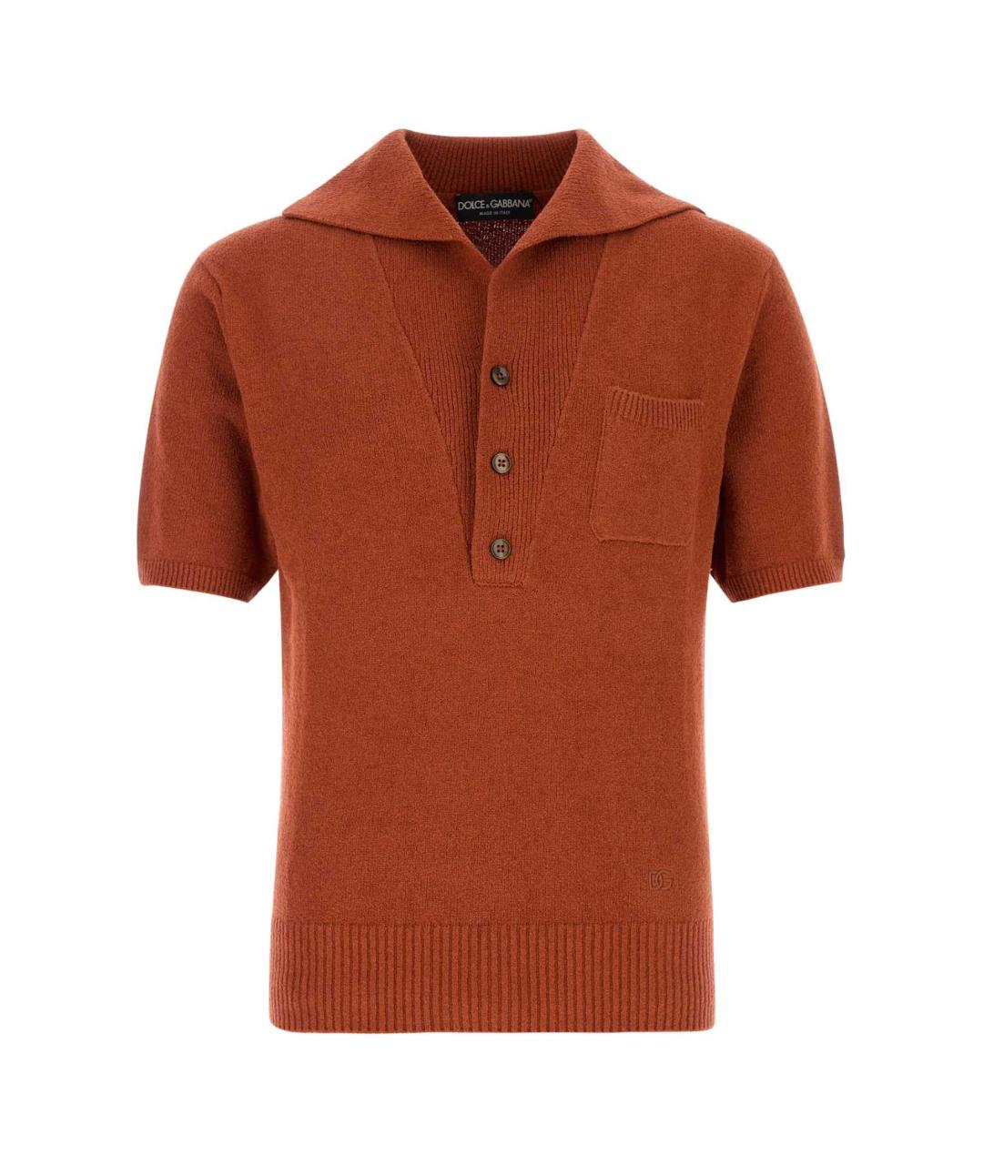 DOLCE&GABBANA Красное хлопковое поло с коротким рукавом, фото 1