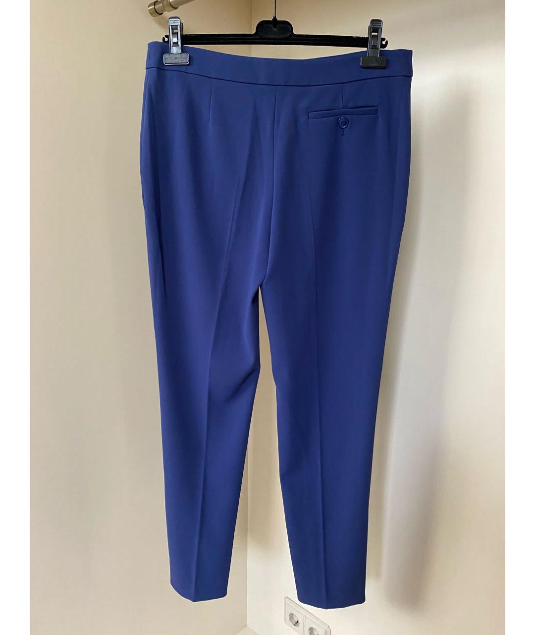 MOSCHINO Синие ацетатные прямые брюки, фото 2