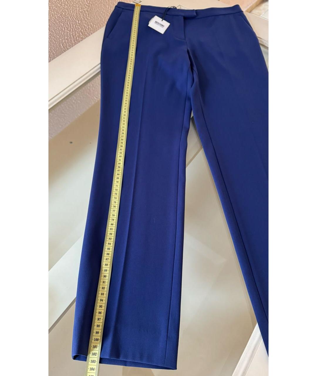 MOSCHINO Синие ацетатные прямые брюки, фото 8