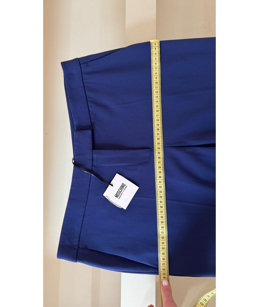 MOSCHINO Синие ацетатные прямые брюки, фото 7
