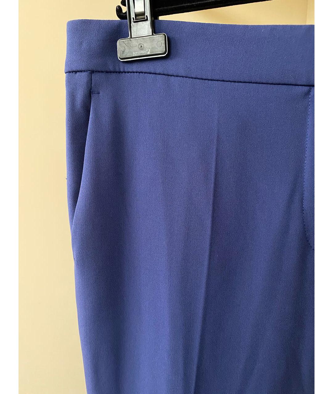 MOSCHINO Синие ацетатные прямые брюки, фото 3