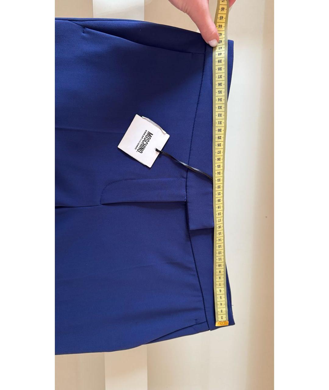MOSCHINO Синие ацетатные прямые брюки, фото 6