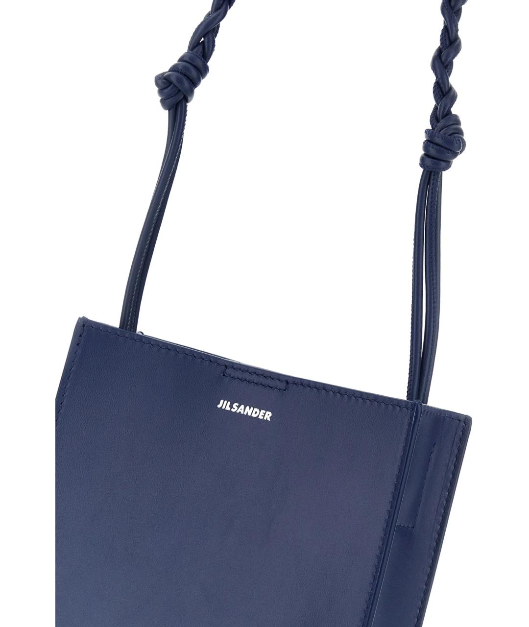 JIL SANDER Синяя кожаная сумка через плечо, фото 4