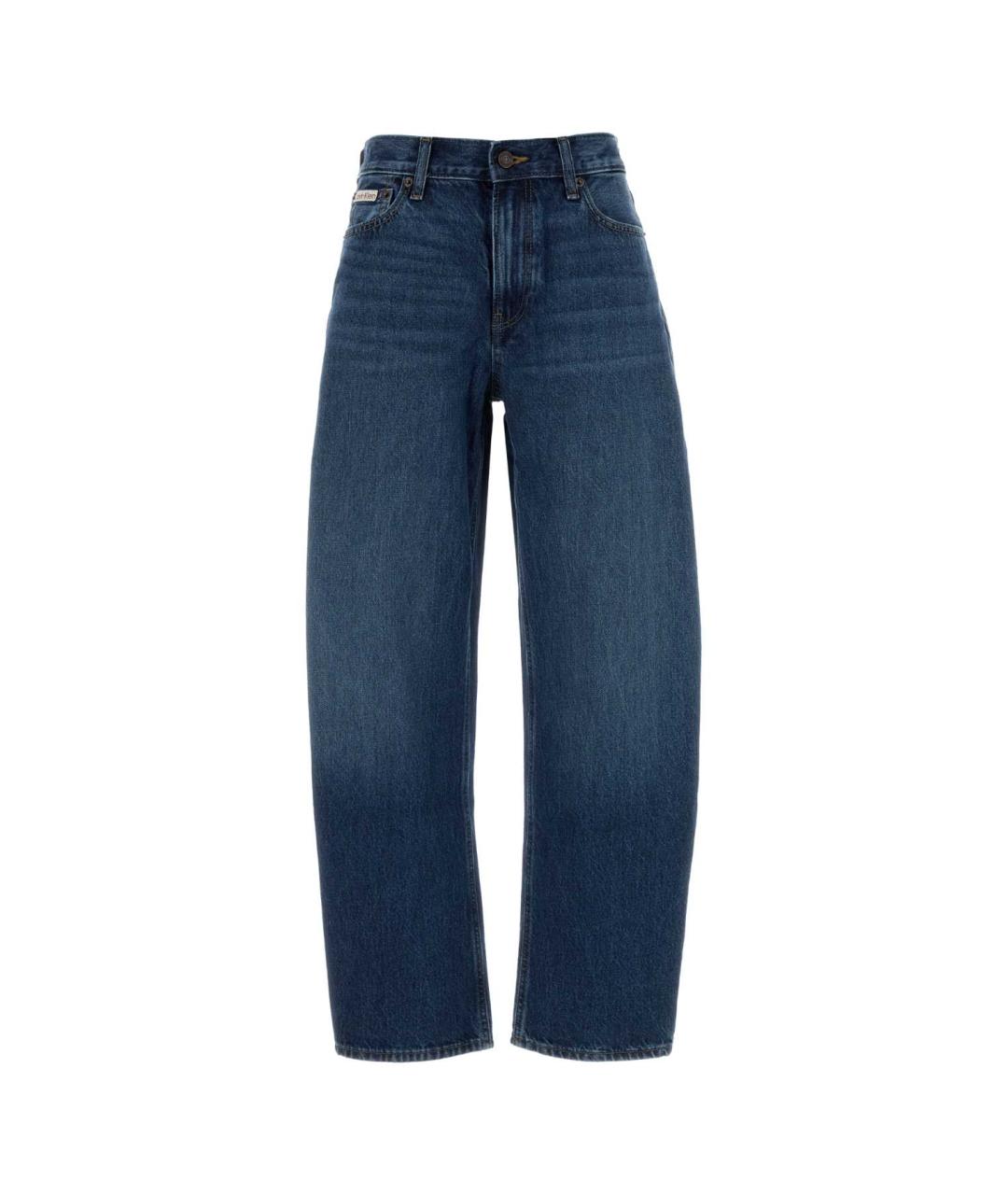 CALVIN KLEIN Синие хлопковые прямые джинсы, фото 1