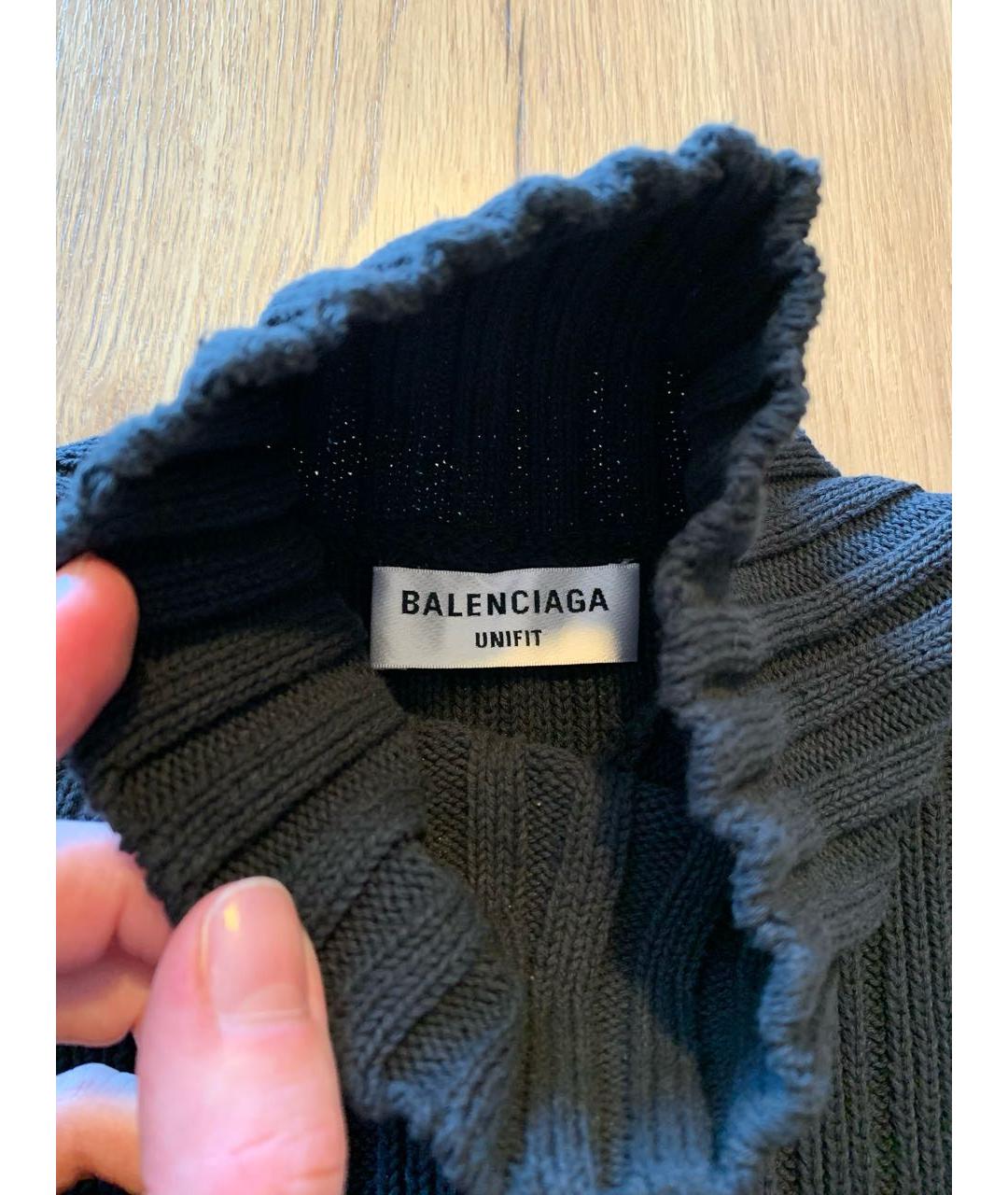 BALENCIAGA Черный хлопковый джемпер / свитер, фото 3