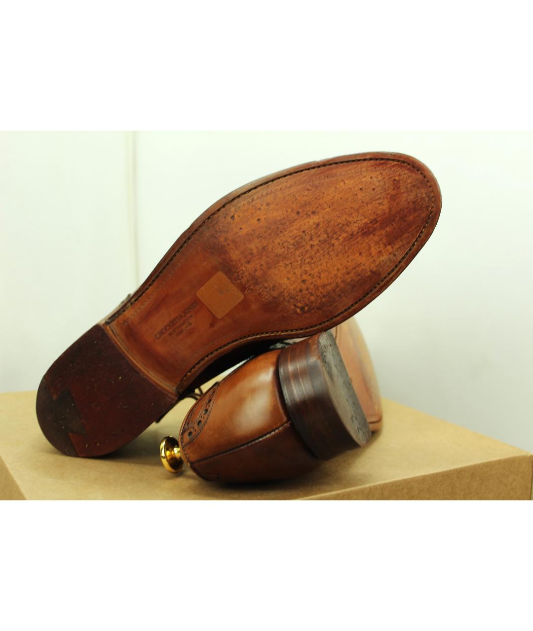CROCKETT&JONES Коричневые кожаные туфли, фото 5