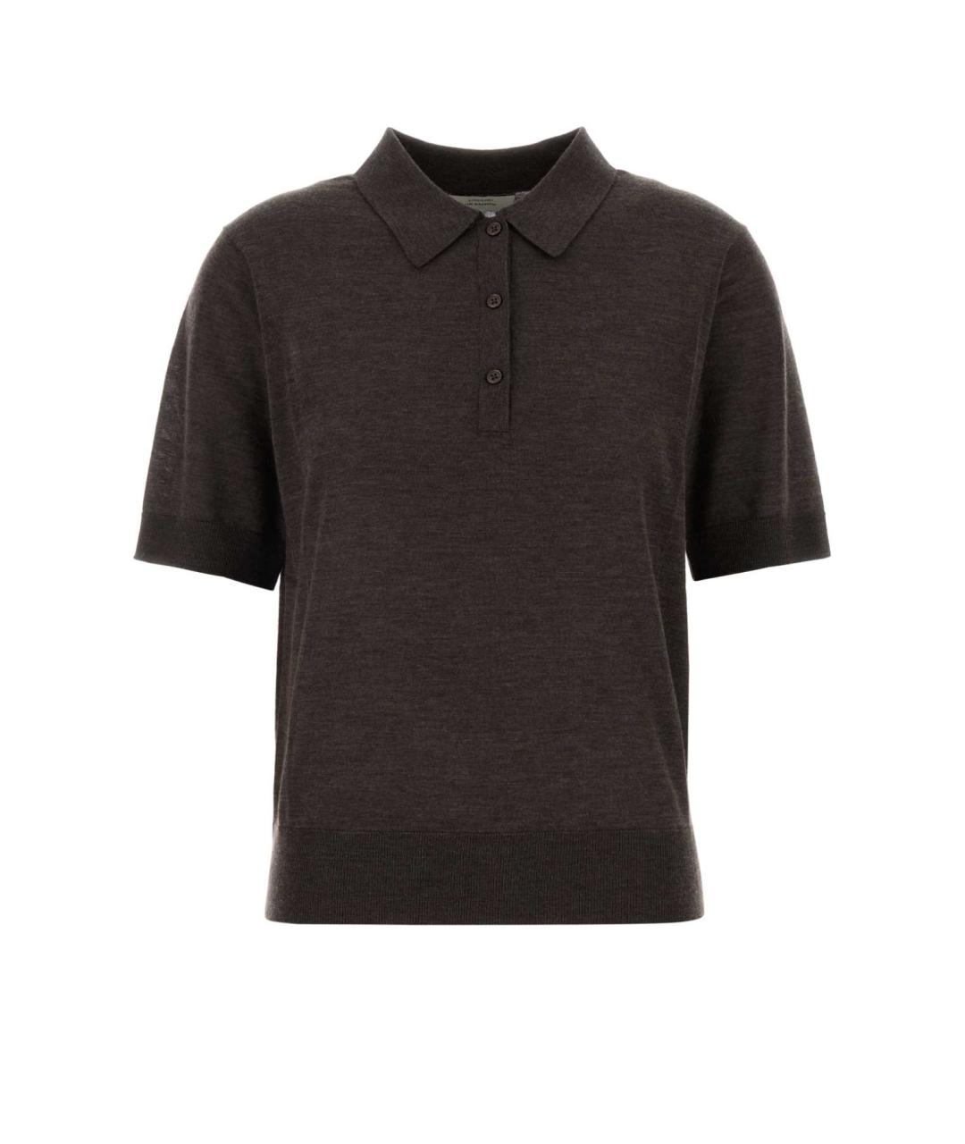 LOULOU STUDIO Коричневая кашемировая футболка, фото 1