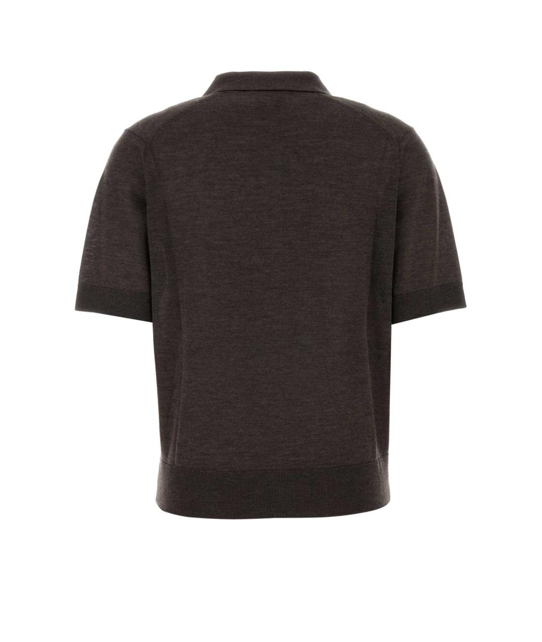 LOULOU STUDIO Коричневая кашемировая футболка, фото 2