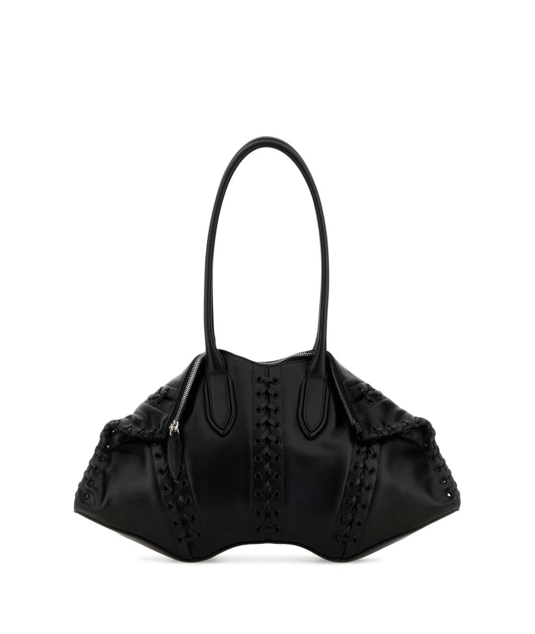 ALEXANDER MCQUEEN Черная кожаная сумка через плечо, фото 1