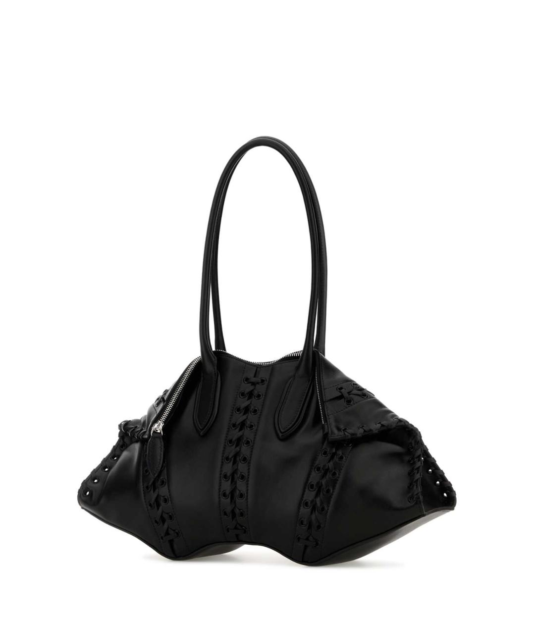 ALEXANDER MCQUEEN Черная кожаная сумка через плечо, фото 2