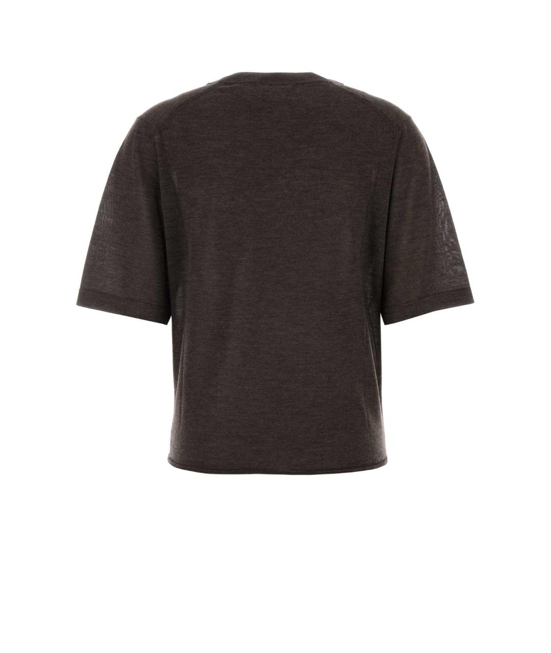 LOULOU STUDIO Коричневая кашемировая футболка, фото 2