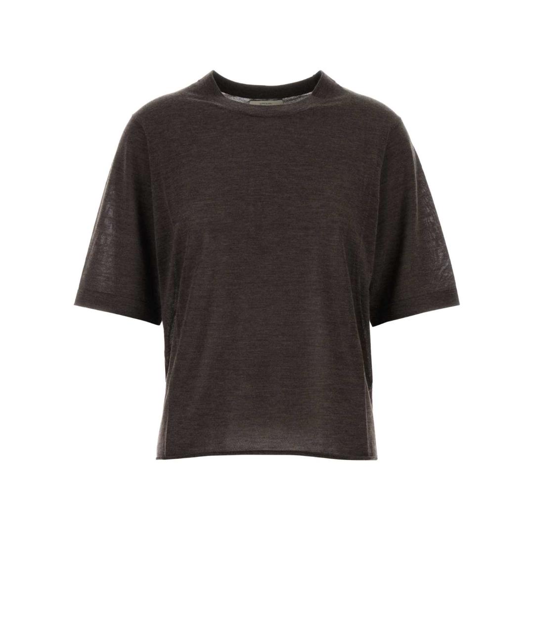 LOULOU STUDIO Коричневая кашемировая футболка, фото 1