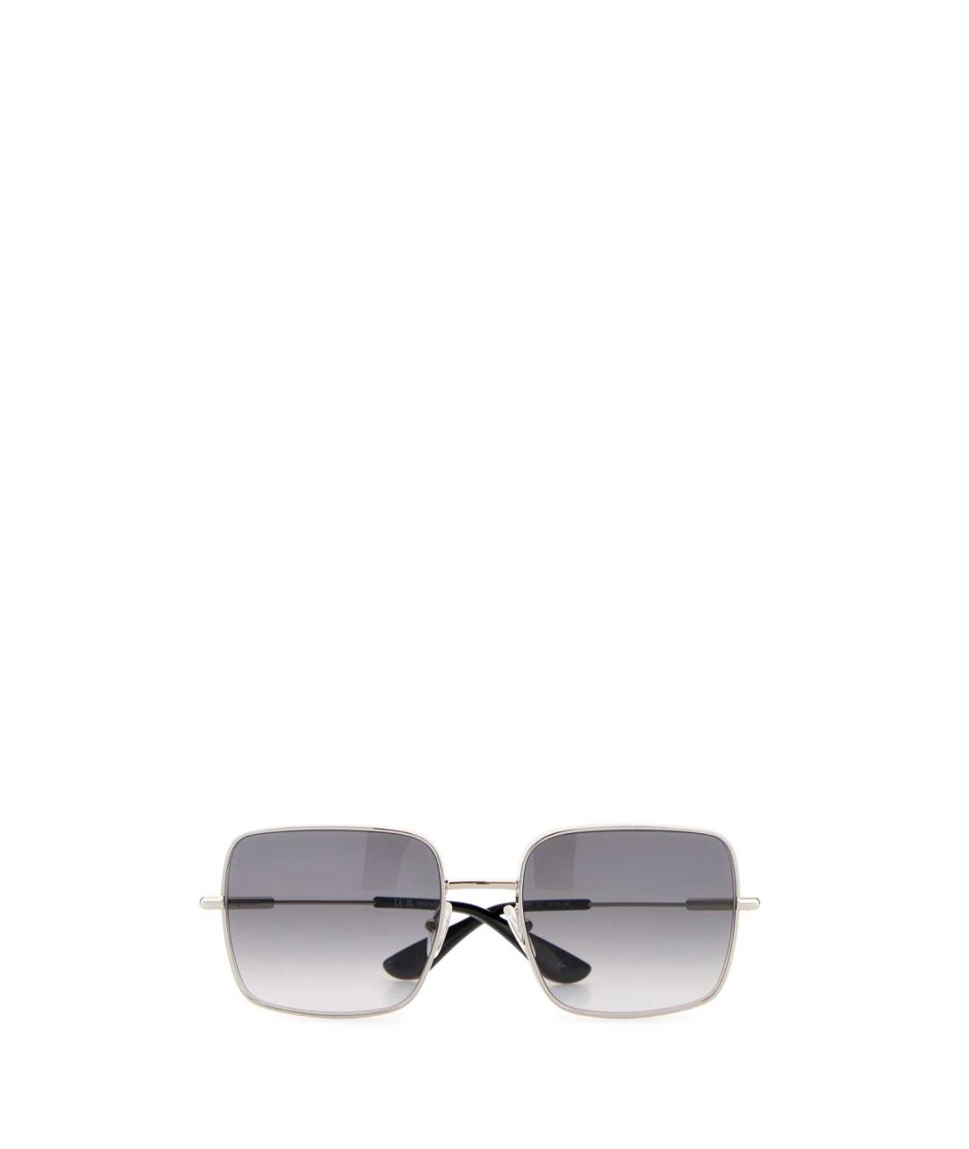 ALEXANDER MCQUEEN Серебряные металлические солнцезащитные очки, фото 2