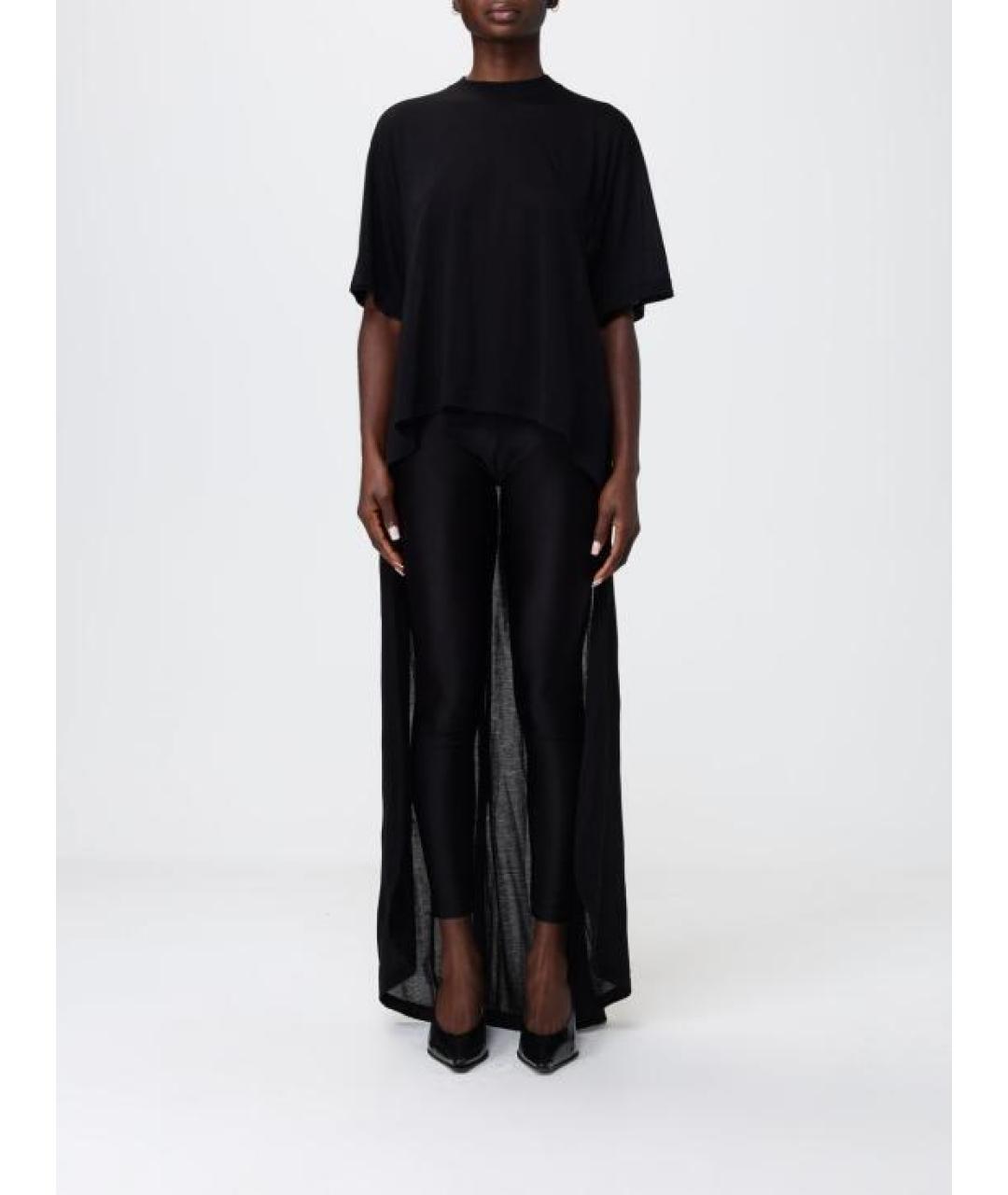 BALENCIAGA Черная хлопковая футболка, фото 3