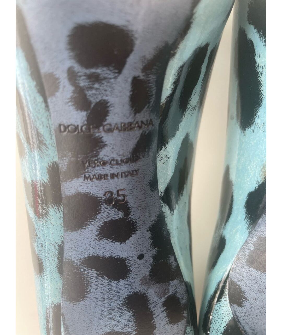 DOLCE&GABBANA Голубые туфли из лакированной кожи, фото 5