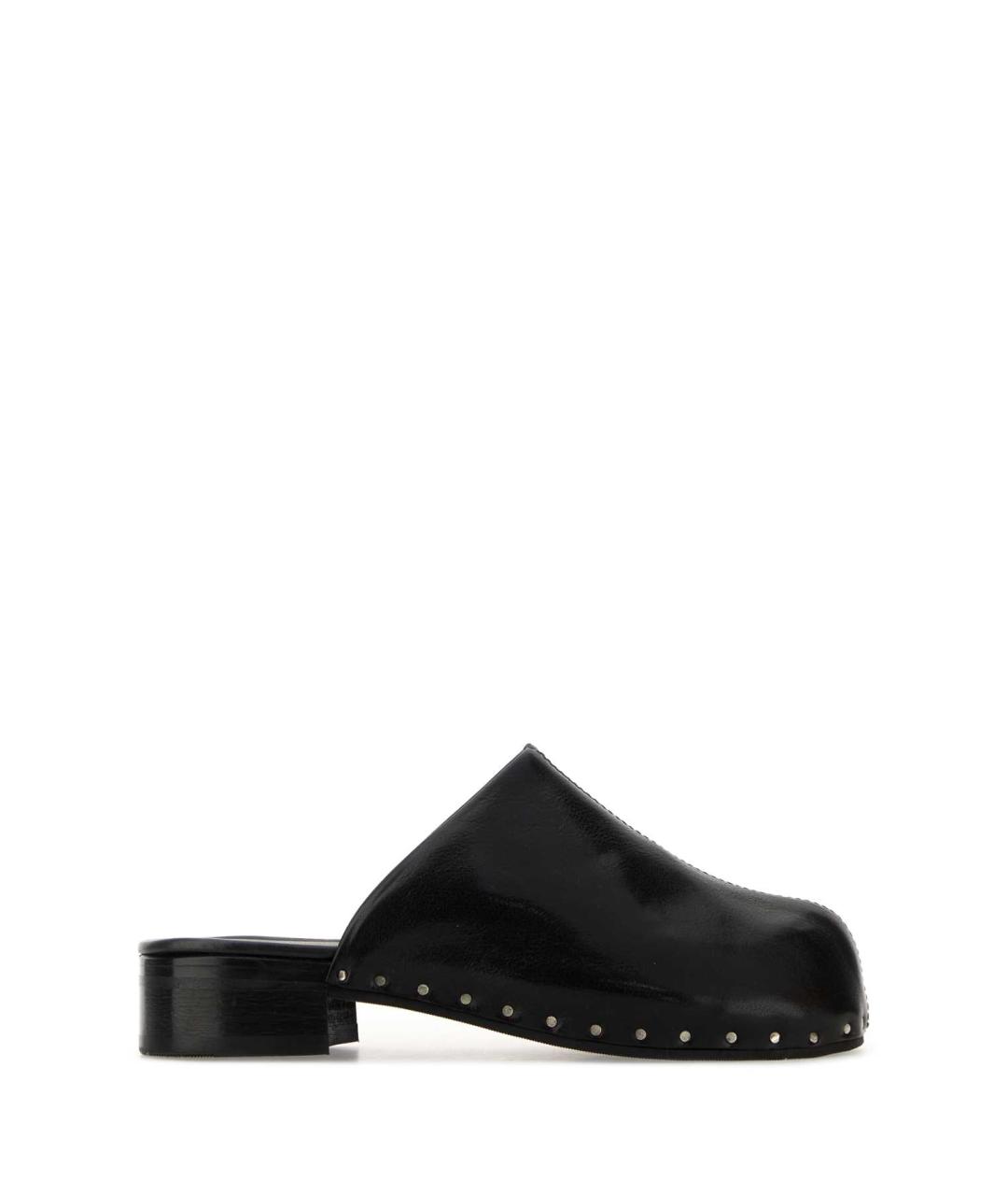 OUR LEGACY Черные кожаные мюли, фото 1