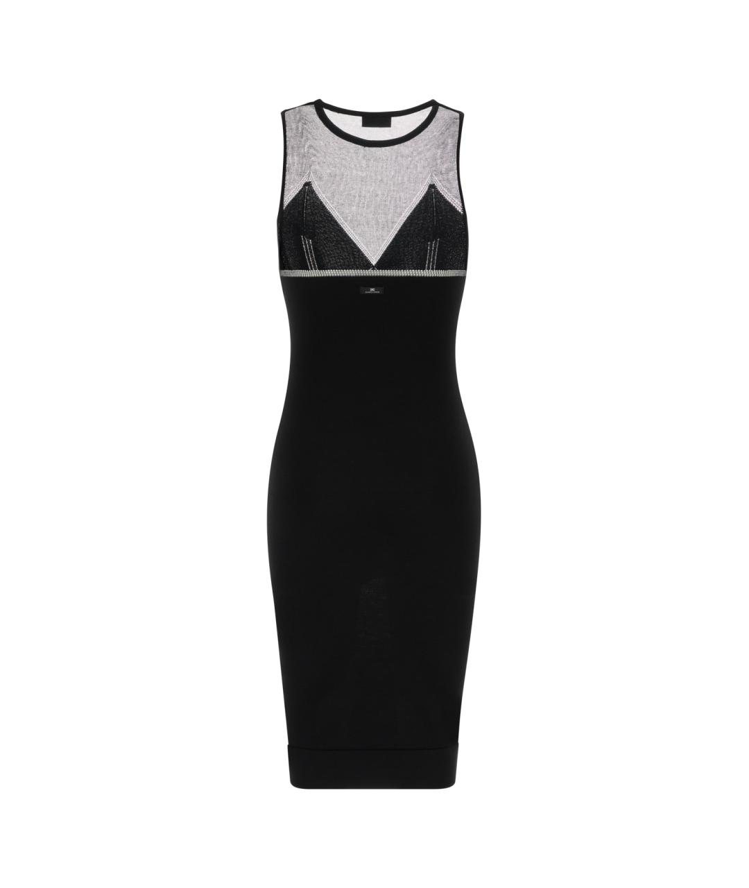 ELISABETTA FRANCHI Черное вискозное повседневное платье, фото 2