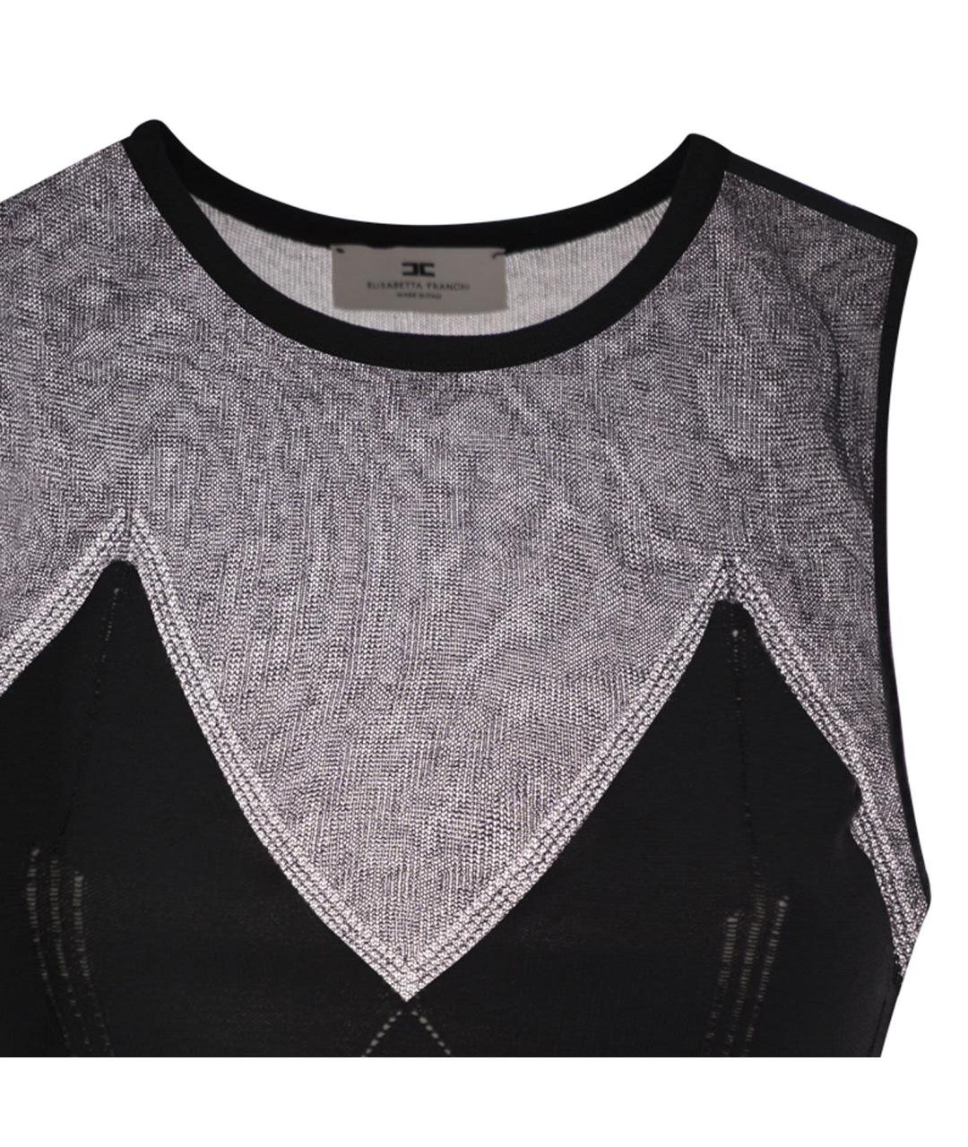 ELISABETTA FRANCHI Черное вискозное повседневное платье, фото 4