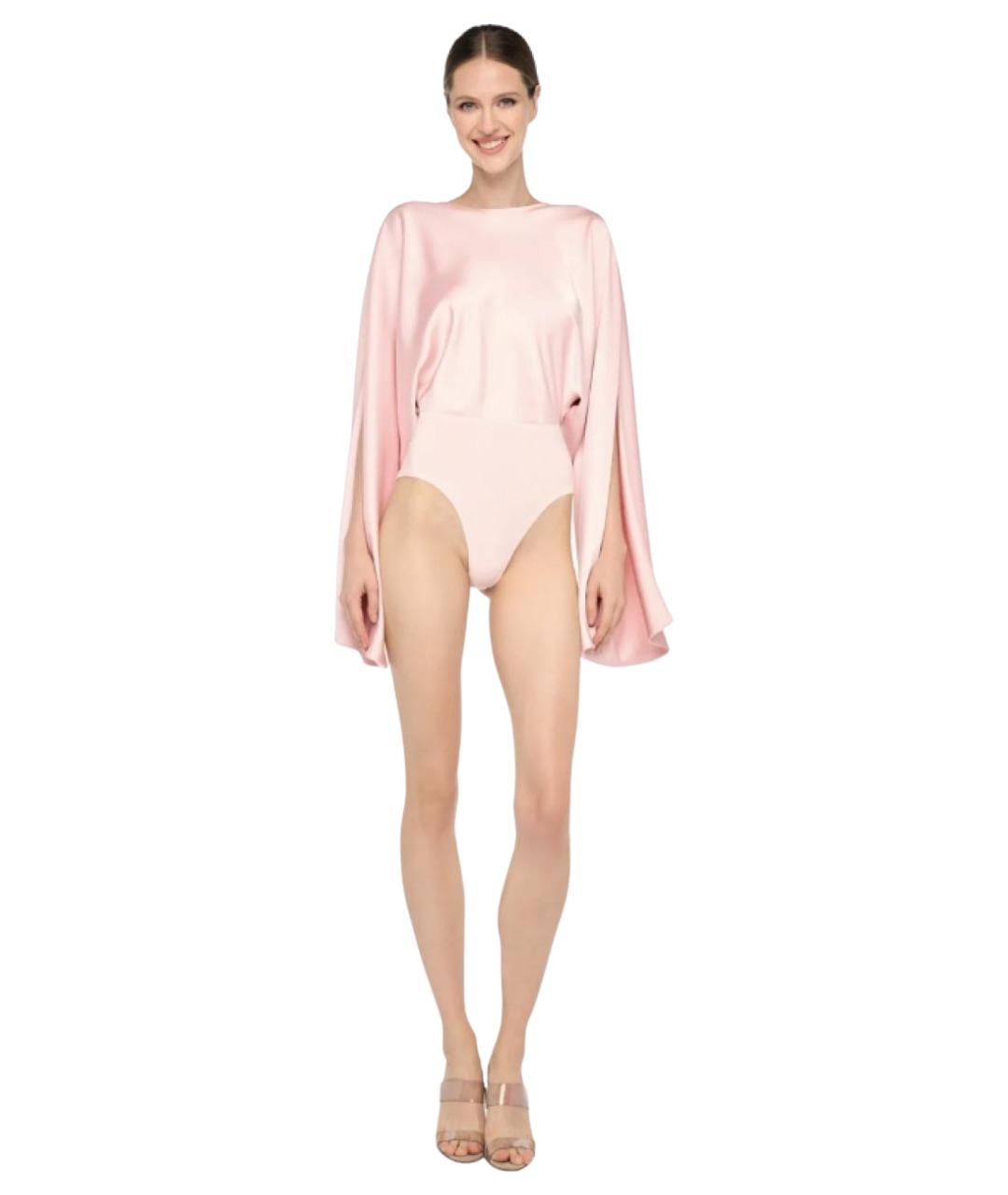 NORMA KAMALI Розовое полиэстеровое боди, фото 3