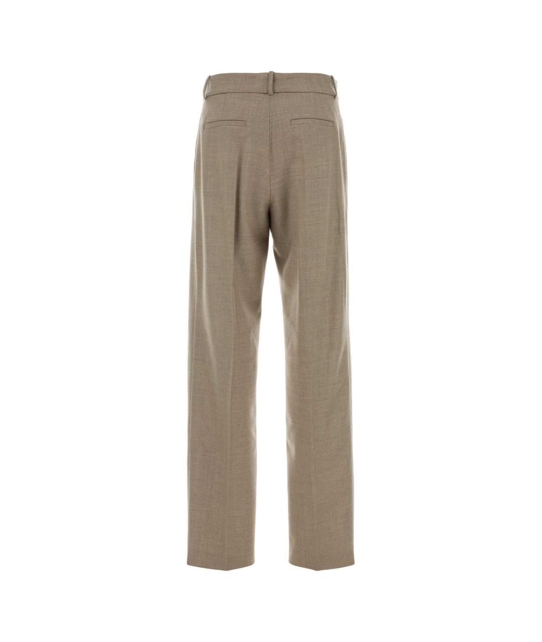 ORIANE Серые шерстяные прямые брюки, фото 2