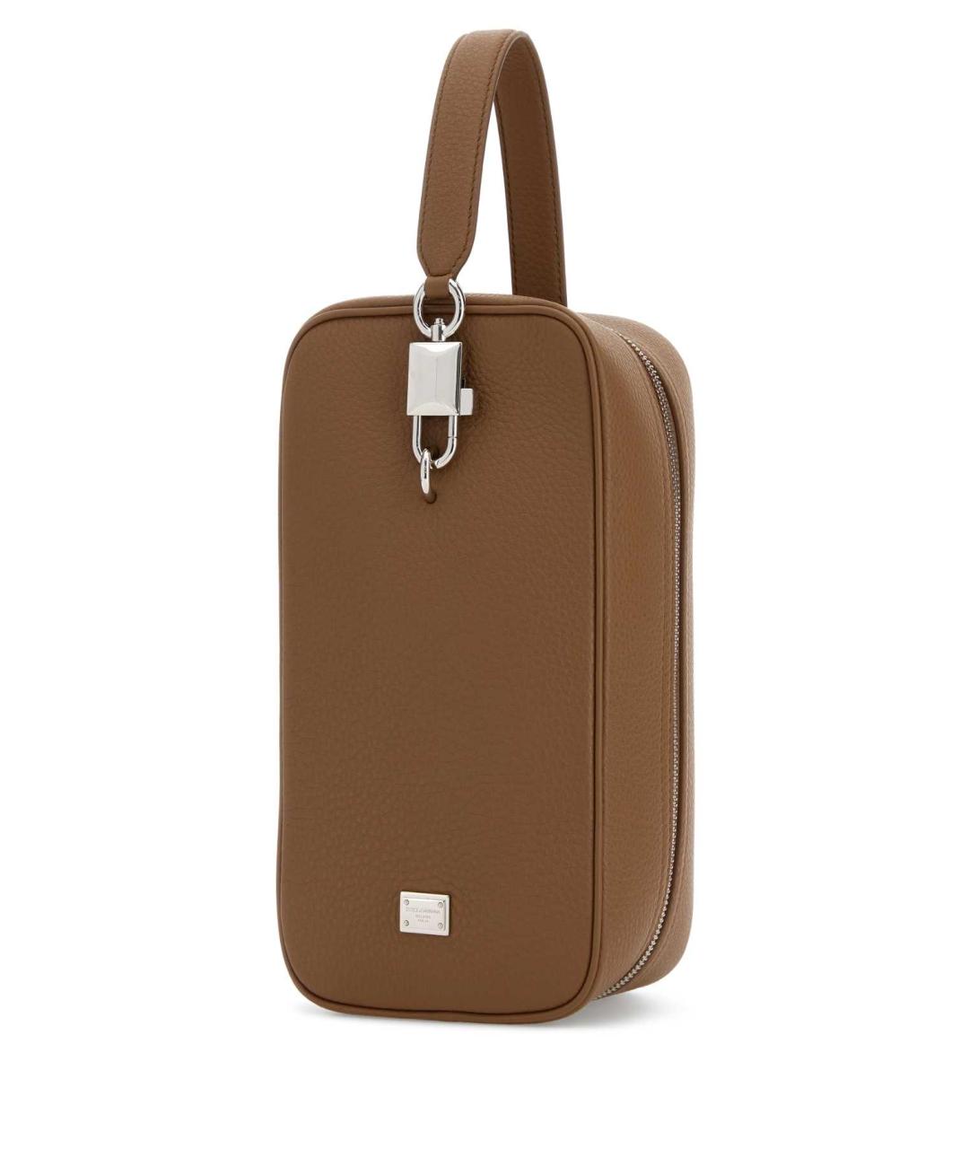 DOLCE&GABBANA Бежевая кожаная сумка на плечо, фото 2