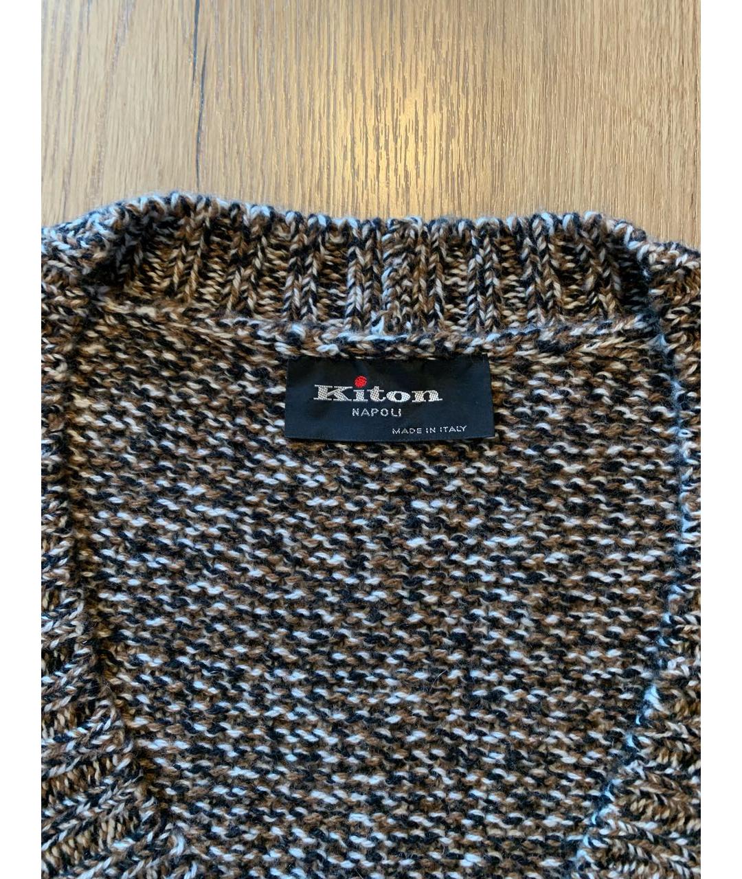 KITON Коричневый кашемировый джемпер / свитер, фото 3