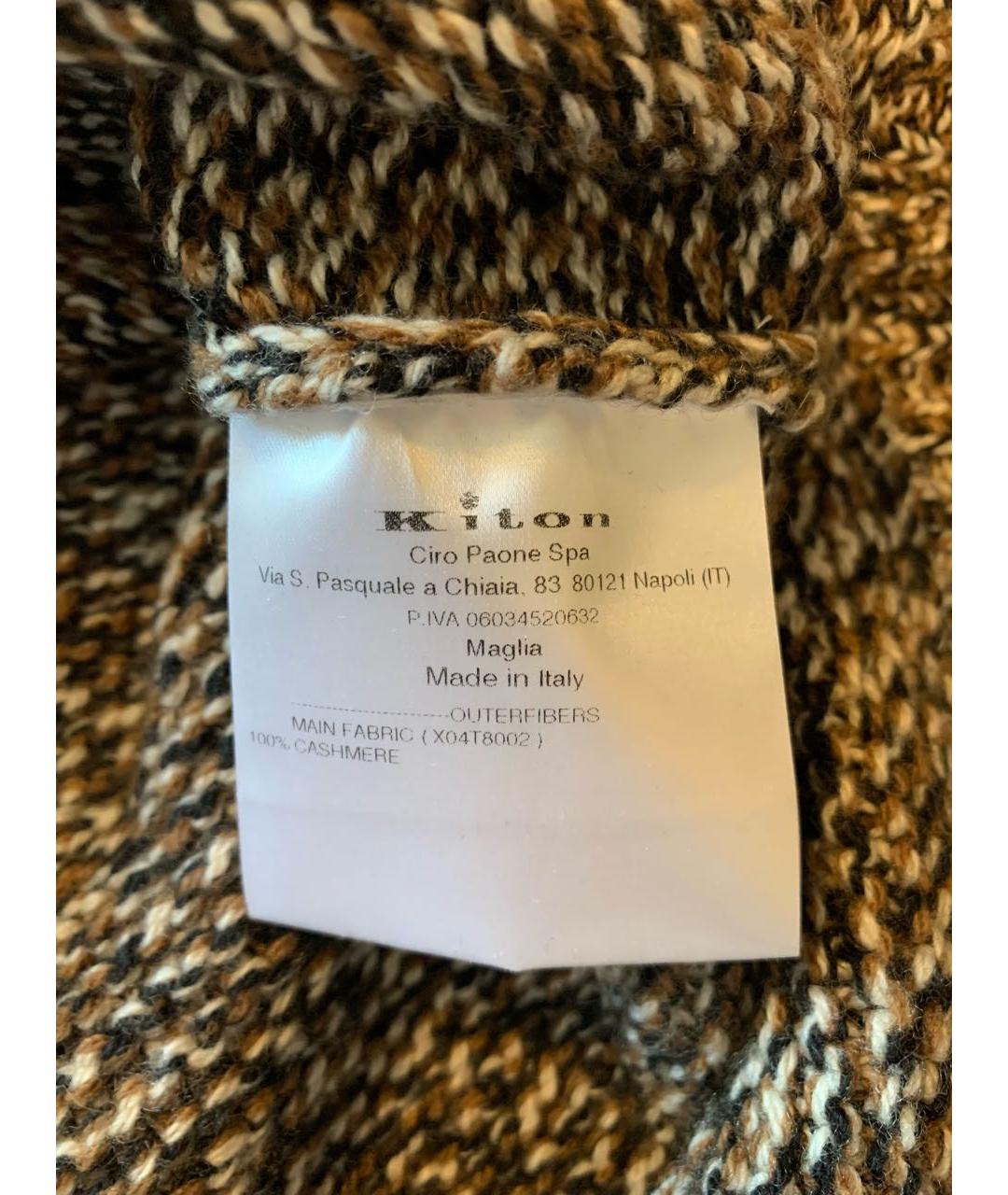 KITON Коричневый кашемировый джемпер / свитер, фото 4