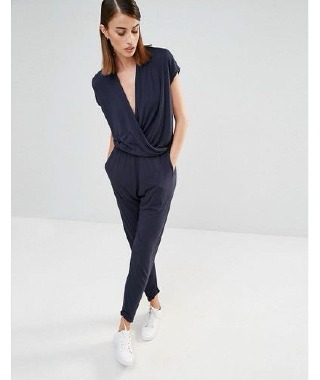 D.EXTERIOR Темно-синий вискозный комбинезон, фото 6