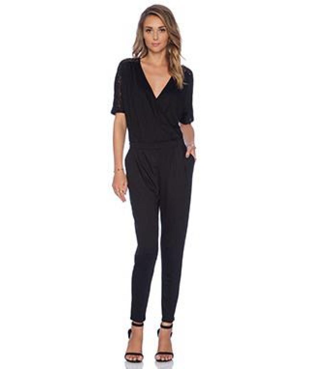 D.EXTERIOR Темно-синий вискозный комбинезон, фото 8