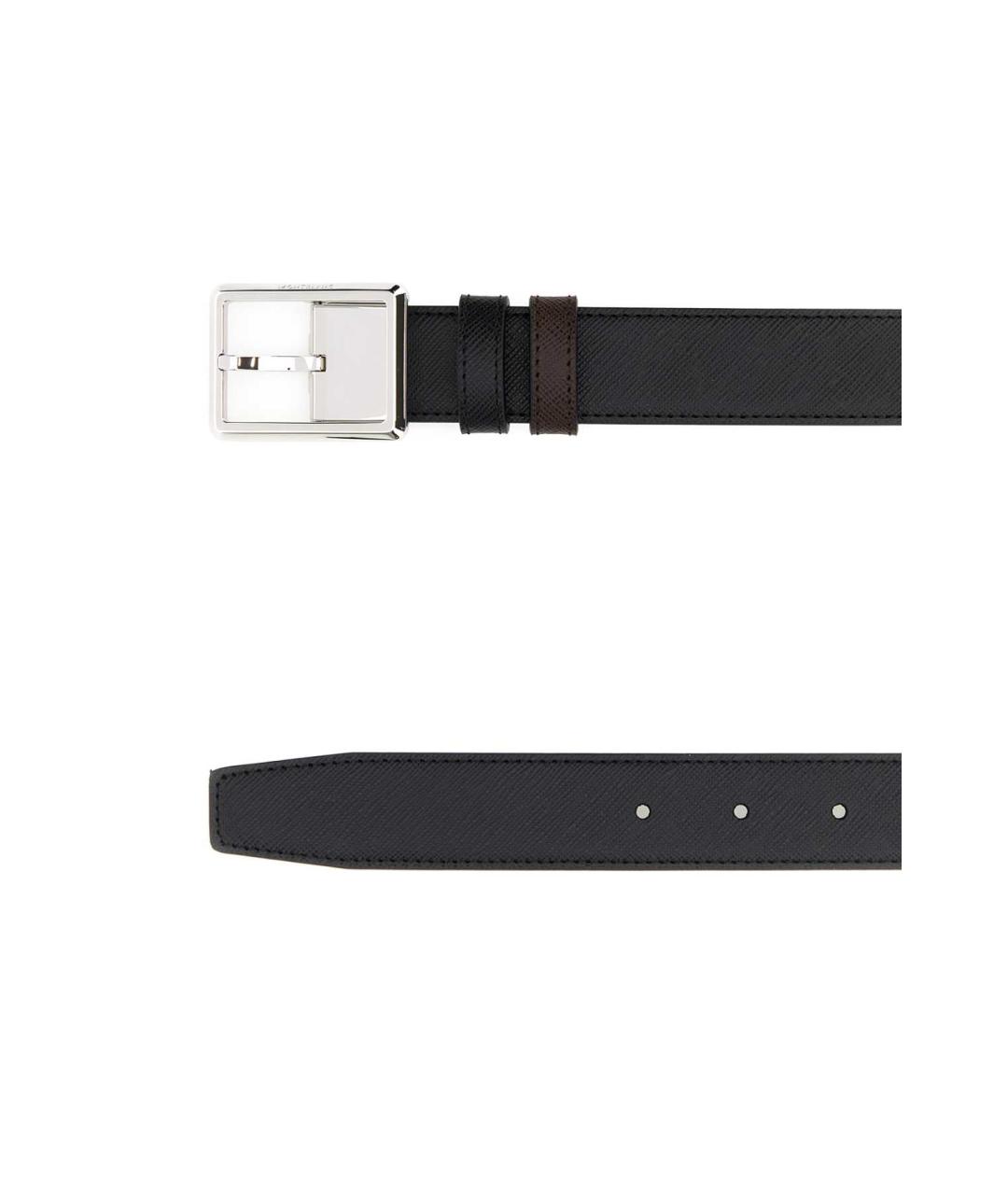 MONTBLANC Черный кожаный ремень, фото 2