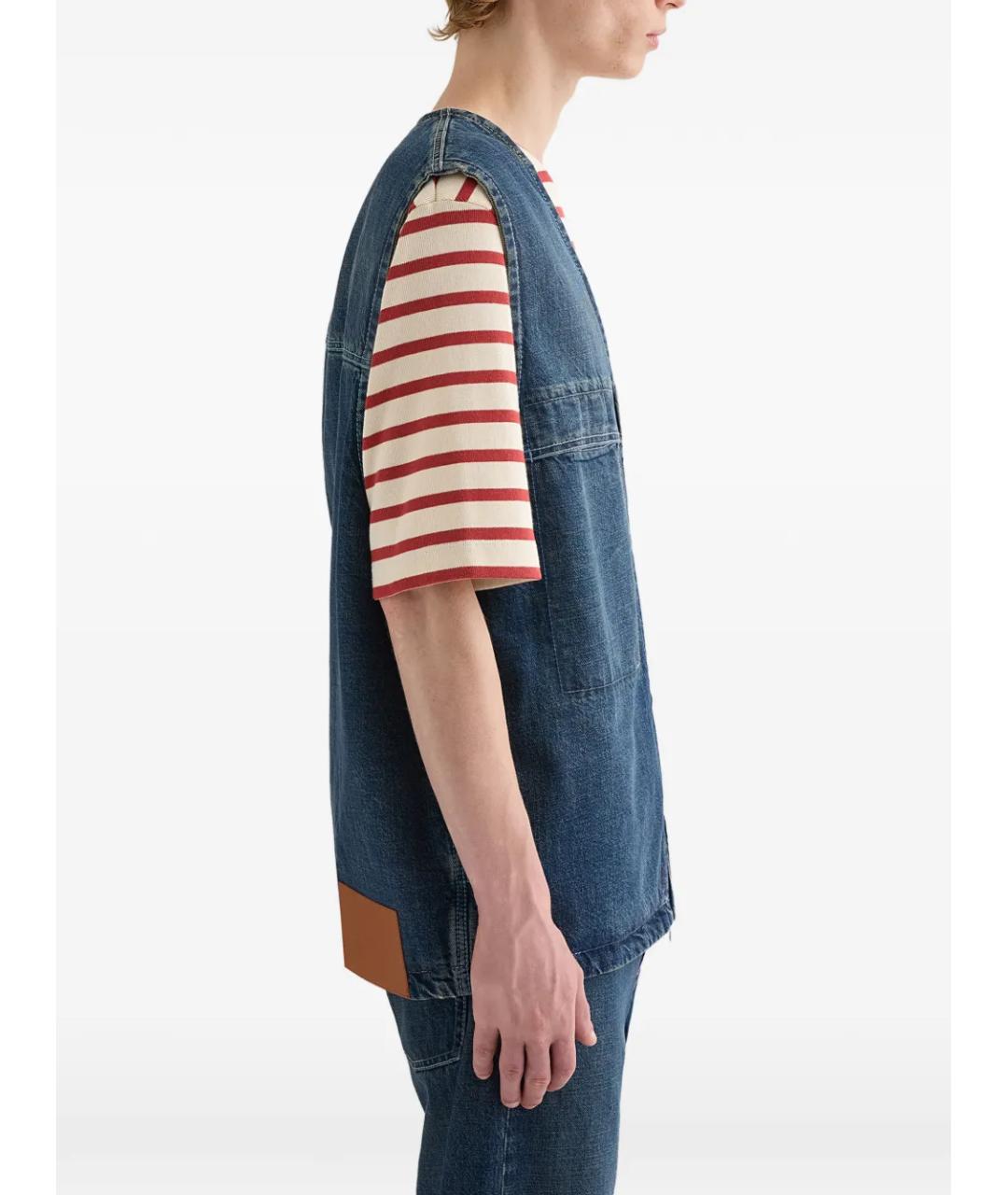 JIL SANDER Синий хлопковый жилет, фото 4