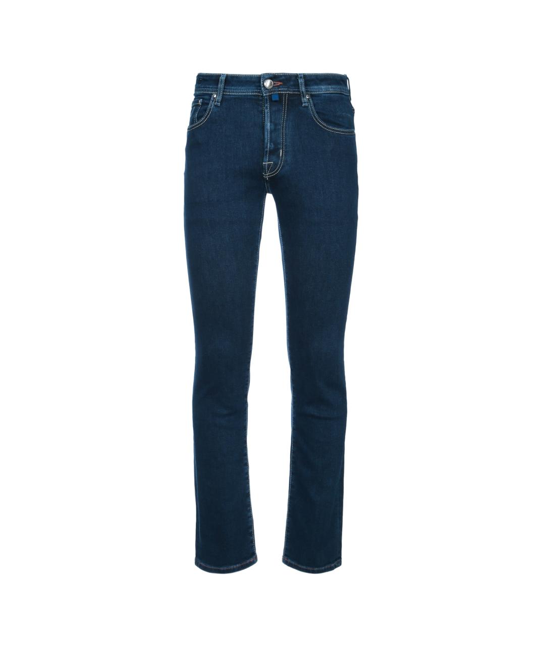 JACOB COHEN Синие хлопковые прямые джинсы, фото 1