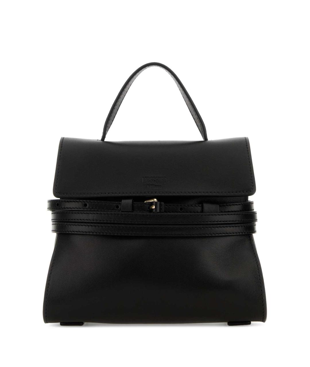 MOSCHINO Черная кожаная сумка через плечо, фото 1