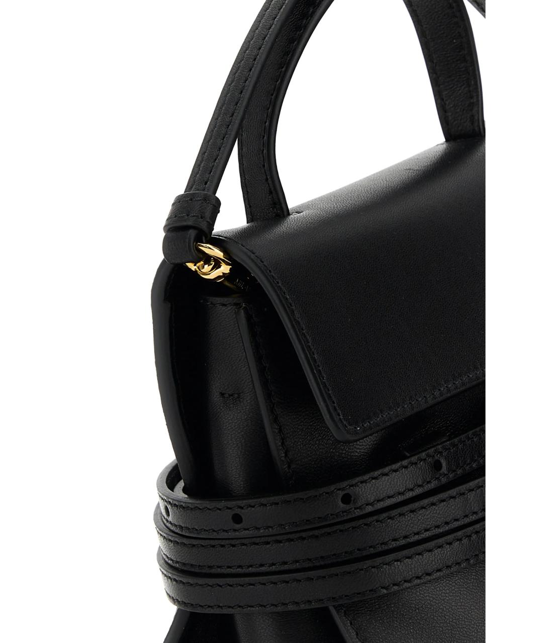 MOSCHINO Черная кожаная сумка через плечо, фото 3