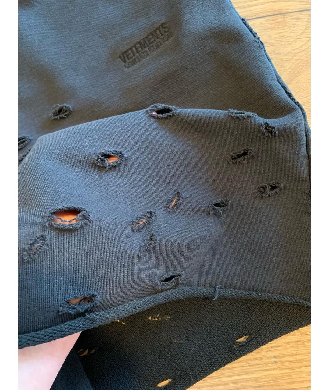 VETEMENTS Черные хлопковые шорты, фото 7