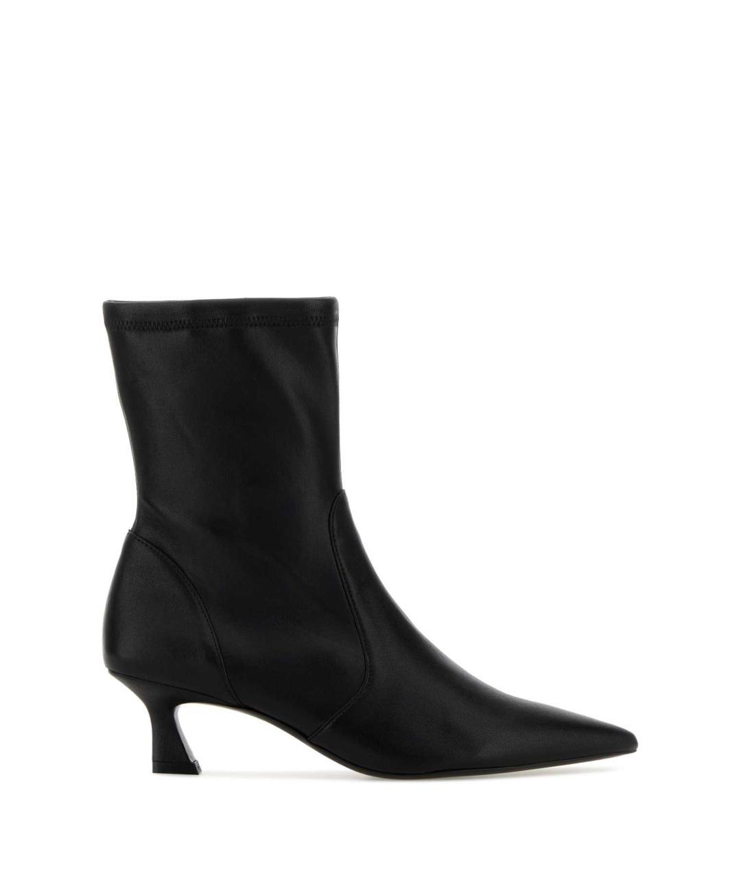 STUART WEITZMAN Черные кожаные ботильоны, фото 3
